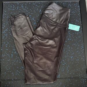 Maurices Stretchy Pleather Black Leggings